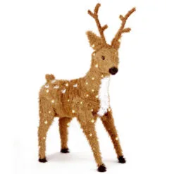 Christmas Central 36" Creative Images Brown Standing Reindeer With Spots And 150 Clear Lights