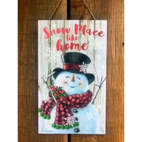 Christmas Central White And Red Snowman Printed Rectangular Christmas Wall Sign With Rope Hanger 10" X 6" 4 Christmas Central White And Red Snowman Printed Rectangular Christmas Wall Sign With Rope Hanger 10" X 6" - Image 4