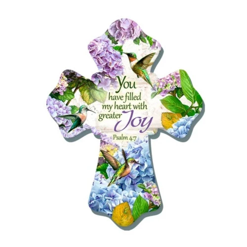 Christmas Central 8" Purple And Green Humming Birds Biblical Quoted Wall Cross -Christmas Central Sales Store dglow a1058 1 57701.1588357874
