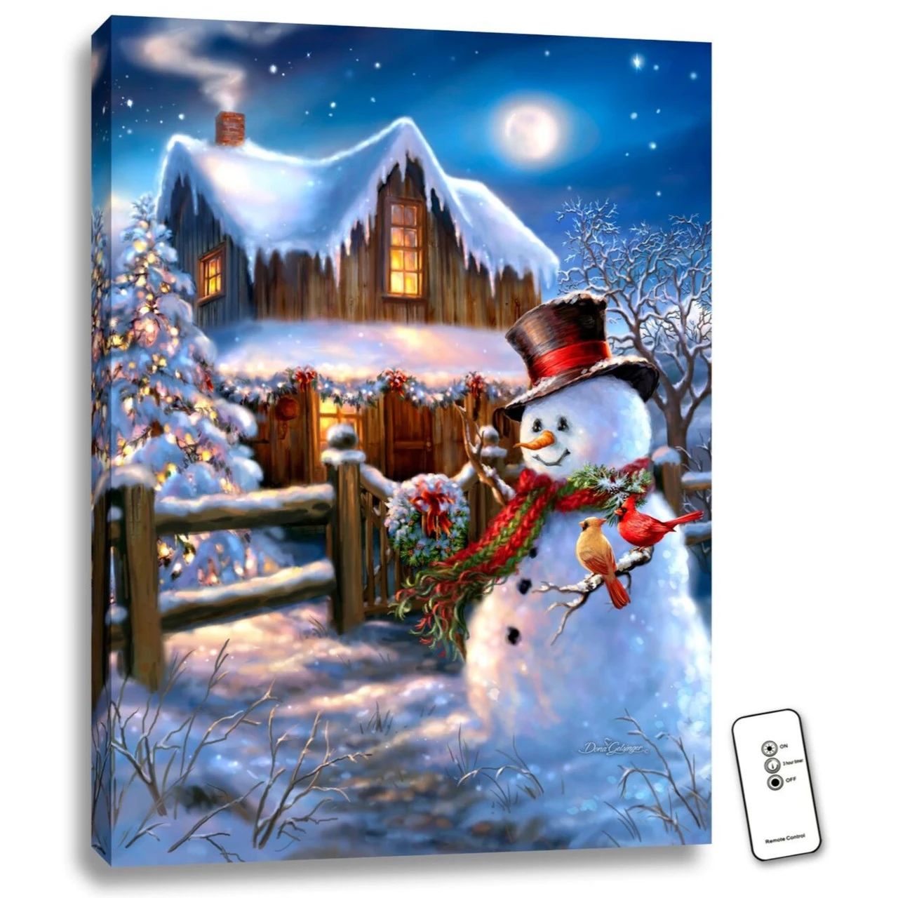Christmas Central Blue And White Woodhouse Christmas LED Backlit Rectangular Wall Art With Remote Control 24" X 18" 1 Christmas Central Blue And White Woodhouse Christmas LED Backlit Rectangular Wall Art With Remote Control 24" X 18"