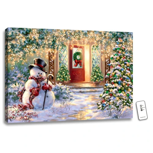 Christmas Central 18" X 24" White And Green Christmas Snowman Home Back-lit Wall Art With Remote Control 1 Christmas Central 18" X 24" White And Green Christmas Snowman Home Back-lit Wall Art With Remote Control