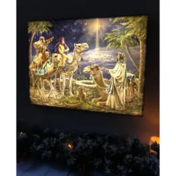 Christmas Central 18" X 24" Blue And Green The Magi Back-Lit Wall Art With Remote Control -Christmas Central Sales Store dglow glow1907 03 87631.1599873104