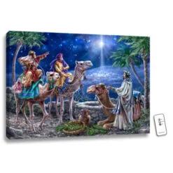 Christmas Central 18" X 24" Blue And Green The Magi Back-Lit Wall Art With Remote Control