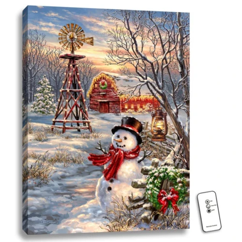 Christmas Central 24" X 18" White And Brown Winter Windmill Back-Lit Wall Art With Remote Control -Christmas Central Sales Store dglow glow1909 1 11415.1587644259