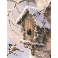 Christmas Central 10" X 10" White And Red Birch Forest Snowman Embellished Pizazz Wall Art -Christmas Central Sales Store dglow p1415 4 25713.1587644259