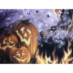 Christmas Central Purple And Black All Hallow's Eve Pizazz Print Framed Halloween Wall Decor 10" X 10" -Christmas Central Sales Store dglow p1711 3 25140.1587644031