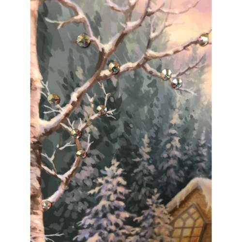 Christmas Central White And Brown Christmas Chapel Pizazz Print Framed Wall Decor 10" X 10" 3 Christmas Central White And Brown Christmas Chapel Pizazz Print Framed Wall Decor 10" X 10" - Image 3