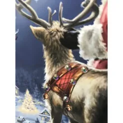 Christmas Central Blue And Red Starry Night Santa Pizazz Print Framed Christmas Wall Decor 10" X 10" -Christmas Central Sales Store dglow p1804 3 63599.1664639370