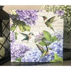 Christmas Central Purple And Green Hummingbirds Pizazz Print Framed Wall Decor 10" X 10" -Christmas Central Sales Store dglow p1811 3 93238.1587644005