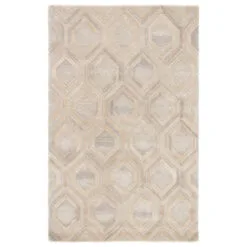 Christmas Central 9' X 13' Gray And Beige Contemporary Hand Tufted Rectangular Area Throw Rug