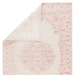 Christmas Central 2.5' X 8' Pink And White Contemporary Rectangular Area Throw Rug Runner -Christmas Central Sales Store djri rug139836 3 59909.1587644008