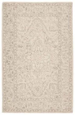 Christmas Central 8' X 10' Gray And Beige Lena Hand Tufted Wool Rectangular Area Throw Rug
