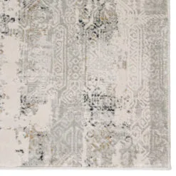 Christmas Central 8.8' X 11.75' Gray And White Tribal Motif Jaspal Rectangular Area Throw Rug -Christmas Central Sales Store djri rug145979 3 55171.1587644947