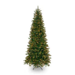 Christmas Central 9' Pre-Lit Slim Tiffany Fir Artificial Christmas Tree, Clear Lights