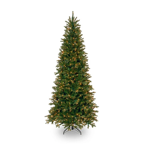 Christmas Central 9' Pre-Lit Slim Tiffany Fir Artificial Christmas Tree, Clear Lights 1 Christmas Central 9' Pre-Lit Slim Tiffany Fir Artificial Christmas Tree, Clear Lights