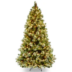 Christmas Central 6.5’ Pre-Lit Wintry Pine Artificial Christmas Tree, Clear Lights