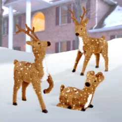 Christmas Central 24" Creative Images Brown Resting Reindeer With Spots - Clear Lights -Christmas Central Sales Store dnat ci7 dbr 24rlo 3 98420.1649952850