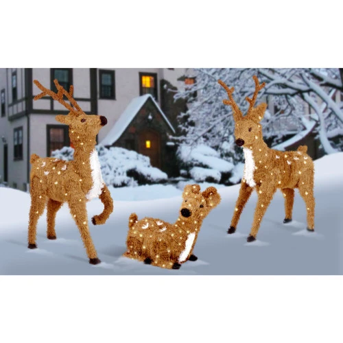 Christmas Central 36" Creative Images Brown Standing Reindeer With Spots And 150 Clear Lights 2 Christmas Central 36" Creative Images Brown Standing Reindeer With Spots And 150 Clear Lights - Image 2