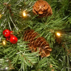 Christmas Central 30" Pre-Lit BO Crestwood Spruce Artificial Christmas Wreath - Warm White LED Lights -Christmas Central Sales Store dnat cw7 309l 30w b1 4 62305.1665260241