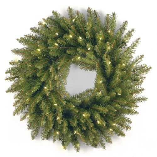 Christmas Central Pre-Lit Dunhill Fir Artificial Christmas Wreath – 24-Inch, Clear Lights 1 Christmas Central Pre-Lit Dunhill Fir Artificial Christmas Wreath – 24-Inch, Clear Lights
