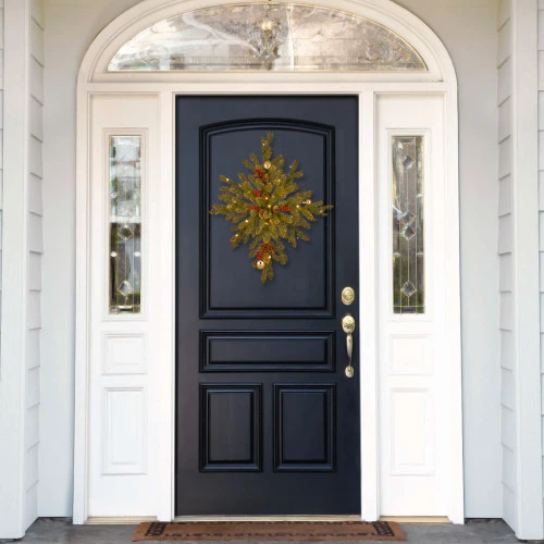 Christmas Central 36" Pre-lit Gold Dunhill Fir Bethlehem Star Artificial Christmas Teardrop Swag – LED Lights 2 Christmas Central 36" Pre-lit Gold Dunhill Fir Bethlehem Star Artificial Christmas Teardrop Swag – LED Lights - Image 2