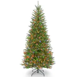 Christmas Central 7.5β Pre-lit Dunhill Fir Slim Artificial Christmas Tree β Multicolor Lights