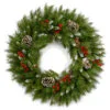 Christmas Central Frosted Pinecones And Berry Artificial Christmas Wreath, 24-Inch, Unlit