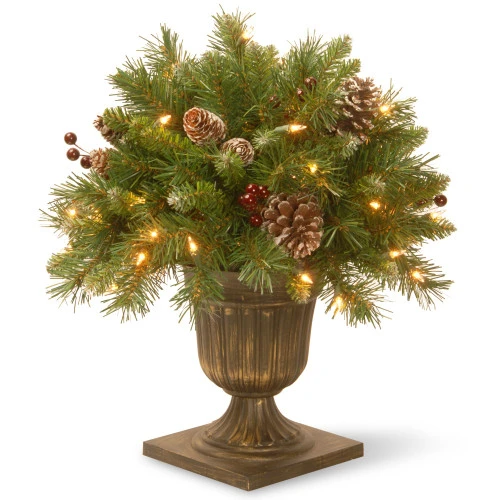 Christmas Central 1.5' Pre-lit Potted Pinecone And Berry Artificial Christmas Tree, Clear Lights 1 Christmas Central 1.5' Pre-lit Potted Pinecone And Berry Artificial Christmas Tree, Clear Lights
