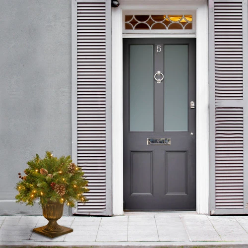 Christmas Central 1.5' Pre-lit Potted Pinecone And Berry Artificial Christmas Tree, Clear Lights 2 Christmas Central 1.5' Pre-lit Potted Pinecone And Berry Artificial Christmas Tree, Clear Lights - Image 2