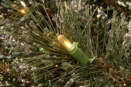 Christmas Central 12" Pre-Lit Frosted Bristle Pine Sleigh Artificial Bush, Warm LED Lights 2 Christmas Central 12" Pre-Lit Frosted Bristle Pine Sleigh Artificial Bush, Warm LED Lights - Image 2