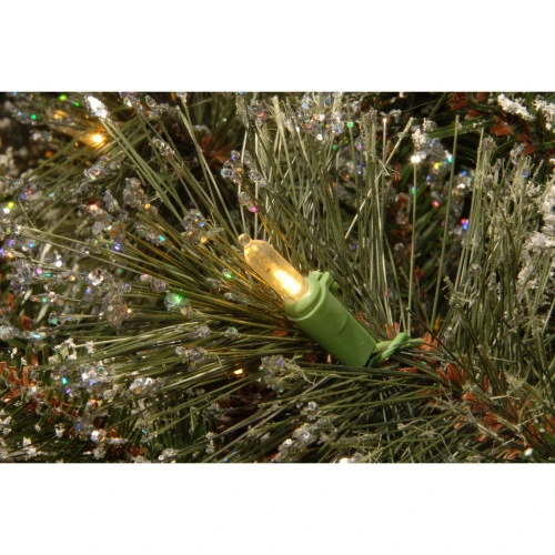 Christmas Central 20" Glittery Bristle Pine Hanging Basket With White Tipped Cones 3 Christmas Central 20" Glittery Bristle Pine Hanging Basket With White Tipped Cones - Image 3