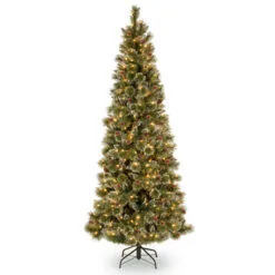 Christmas Central 6.5β Pre-Lit Glittery Pine Artificial Christmas Tree, Clear Lights