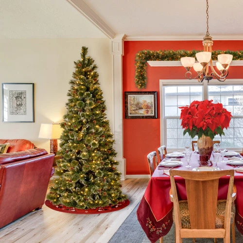 Christmas Central 6.5’ Pre-Lit Glittery Pine Artificial Christmas Tree, Clear Lights 3 Christmas Central 6.5’ Pre-Lit Glittery Pine Artificial Christmas Tree, Clear Lights - Image 3