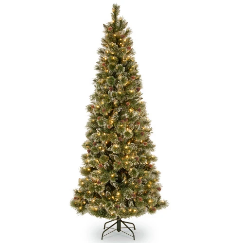Christmas Central 7.5’ Pre-Lit Glittery Bristle Pine Artificial Christmas Tree, Clear Lights 1 Christmas Central 7.5’ Pre-Lit Glittery Bristle Pine Artificial Christmas Tree, Clear Lights