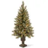 Christmas Central 5' Pre-lit Potted Glittery Bristle Artificial Christmas Tree, Clear Lights