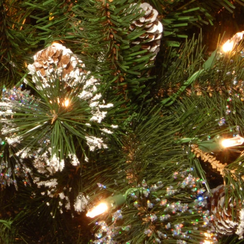 Christmas Central Pre-Lit Glittery Pine Artificial Christmas Wreath, 24-Inch, Clear Lights 2 Christmas Central Pre-Lit Glittery Pine Artificial Christmas Wreath, 24-Inch, Clear Lights - Image 2