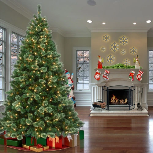 Christmas Central 7.5’ Pre-Lit Hamburg Pine Artificial Christmas Tree, Clear Lights 2 Christmas Central 7.5’ Pre-Lit Hamburg Pine Artificial Christmas Tree, Clear Lights - Image 2