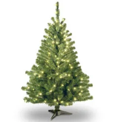 Christmas Central 4’ Pre-lit Kincaid Spruce Mini Artificial Christmas Tree, Clear Lights