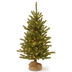 Christmas Central 4β Pre-lit Kensington Burlap Artificial Christmas Tree, Clear Lights