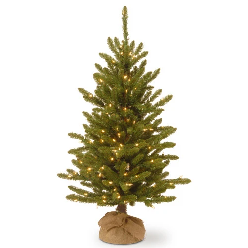 Christmas Central 4’ Pre-lit Kensington Burlap Artificial Christmas Tree, Clear Lights 1 Christmas Central 4’ Pre-lit Kensington Burlap Artificial Christmas Tree, Clear Lights