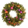 Christmas Central Pre-Lit Kaleidoscope Artificial Christmas Wreath, 30-Inch, White LED Lights