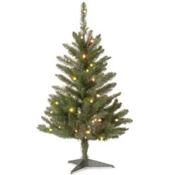 Christmas Central 3’ Pre-lit Kingswood Fir Pencil Artificial Christmas Tree, Clear Lights