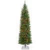 Christmas Central 6.5’ Pre-Lit Slim Kingswood Fir Artificial Christmas Tree, Multicolor Lights
