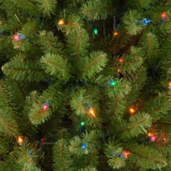 Christmas Central 7.5’ Pre-Lit Kingswood Fir Slim Artificial Christmas Tree, Multicolor Lights -Christmas Central Sales Store dnat kw7 313 75 3 44399.1664990620