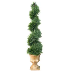Christmas Central 4.5' Potted Juniper Spiral Slim Artificial Christmas Tree - Unlit