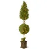 Christmas Central 6' Pre-lit Potted Juniper Spiral Pencil Artificial Christmas Tree - Clear Lights
