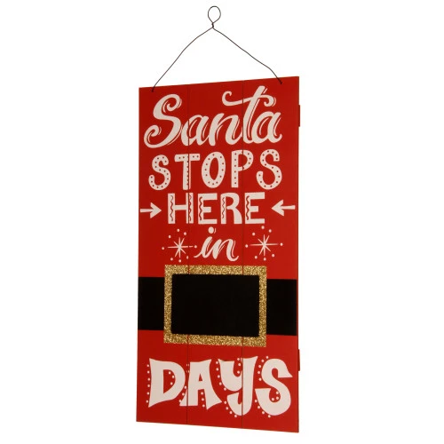 Christmas Central "Santa Stops Here" Countdown Rectangular Christmas Wall Art Decoration 1 Christmas Central "Santa Stops Here" Countdown Rectangular Christmas Wall Art Decoration