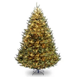 Christmas Central 9β Pre-Lit Medium Natural Fraser Fir Artificial Christmas Tree, White Lights