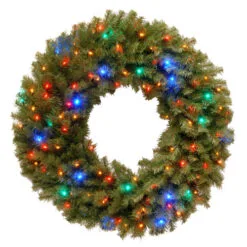 Christmas Central Pre-Lit Norwood Fir Artificial Christmas Wreath, 36-Inch, Multicolor LED Lights