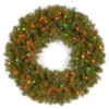 Christmas Central Pre-Lit Norwood Fir Artificial Christmas Wreath - 36-Inch, Multi-color Lights